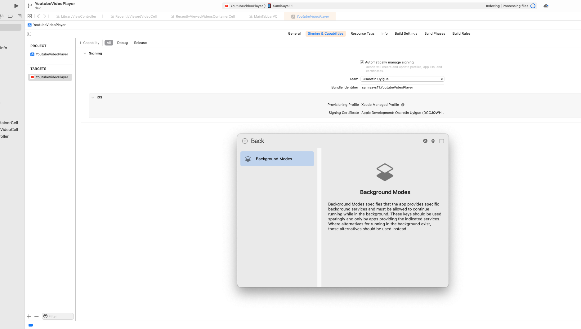Adding `Background Mode` to your xcode Project